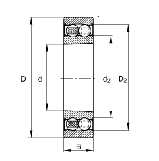 {(dio)S 2208-K-2RS-TVH-C3, (j) DIN 630 (bio)(zhn)Ҫߴ, FףF 1:12ɂ(c)ܷ